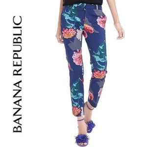 Banana Republic Floral Avery Slim Crop Pants